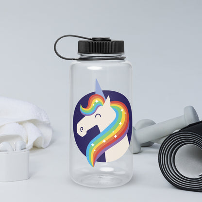 Wide Mouth Plastic Water Bottle 4 • Unicorn