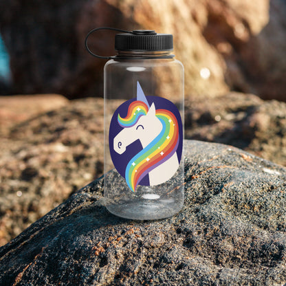 Wide Mouth Plastic Water Bottle 4 • Unicorn