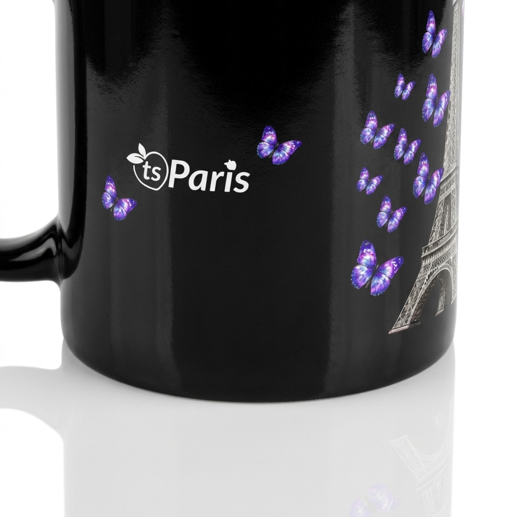 tsgabrielle® • París - La Torre Eiffel • Taza Brillante • Negra • Cerámica • 2 Tamaños - Black - View 8