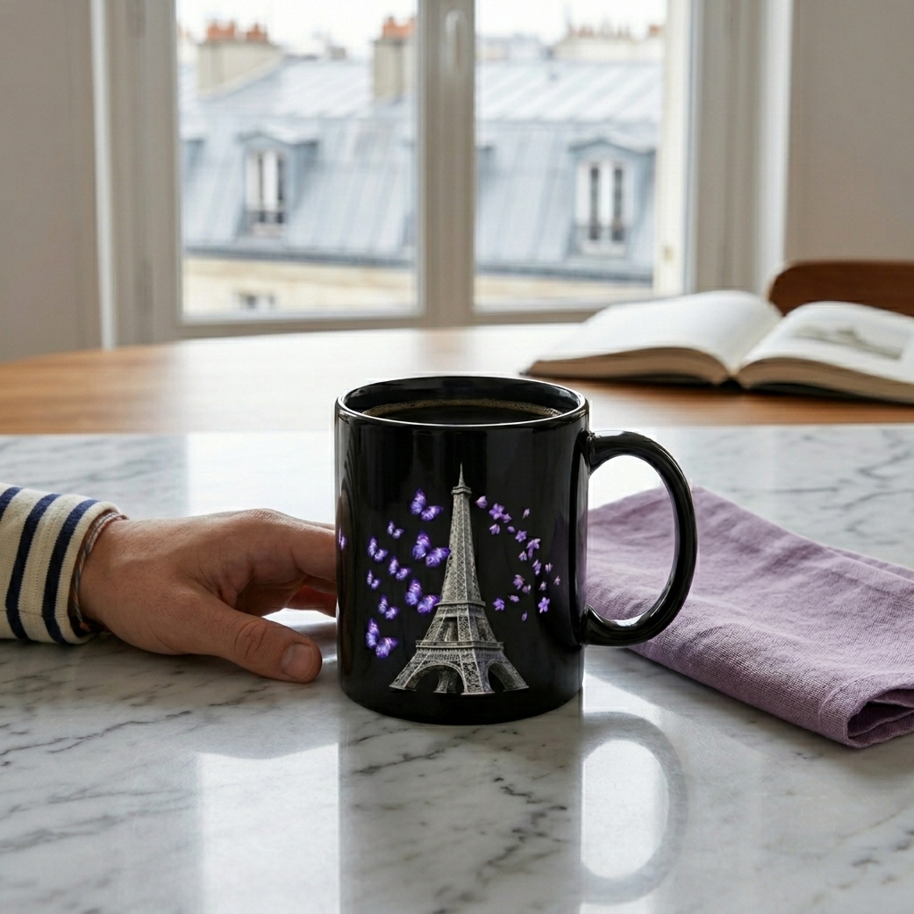 tsgabrielle® • París - La Torre Eiffel • Taza Brillante • Negra • Cerámica • 2 Tamaños - Black - View 22