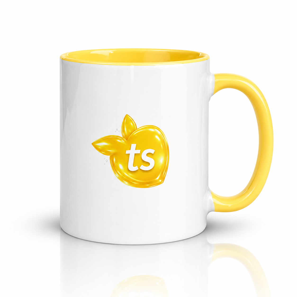 tsgabrielle® • Taza blanca con interior de color • Amarillo • 11 oz