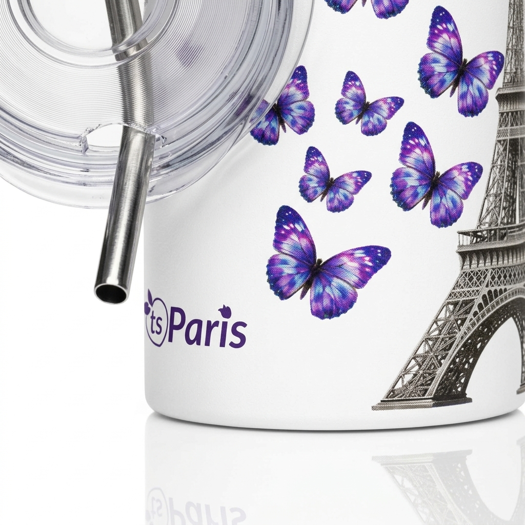 tsgabrielle® • Paris - La Tour Eiffel • Vaso térmico • Acero inoxidable • Blanco • 20 oz • Hogar & Decoración - White - View 6