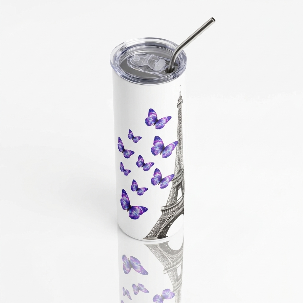 tsgabrielle® • Paris - La Tour Eiffel • Vaso térmico • Acero inoxidable • Blanco • 20 oz • Hogar & Decoración - White - View 8
