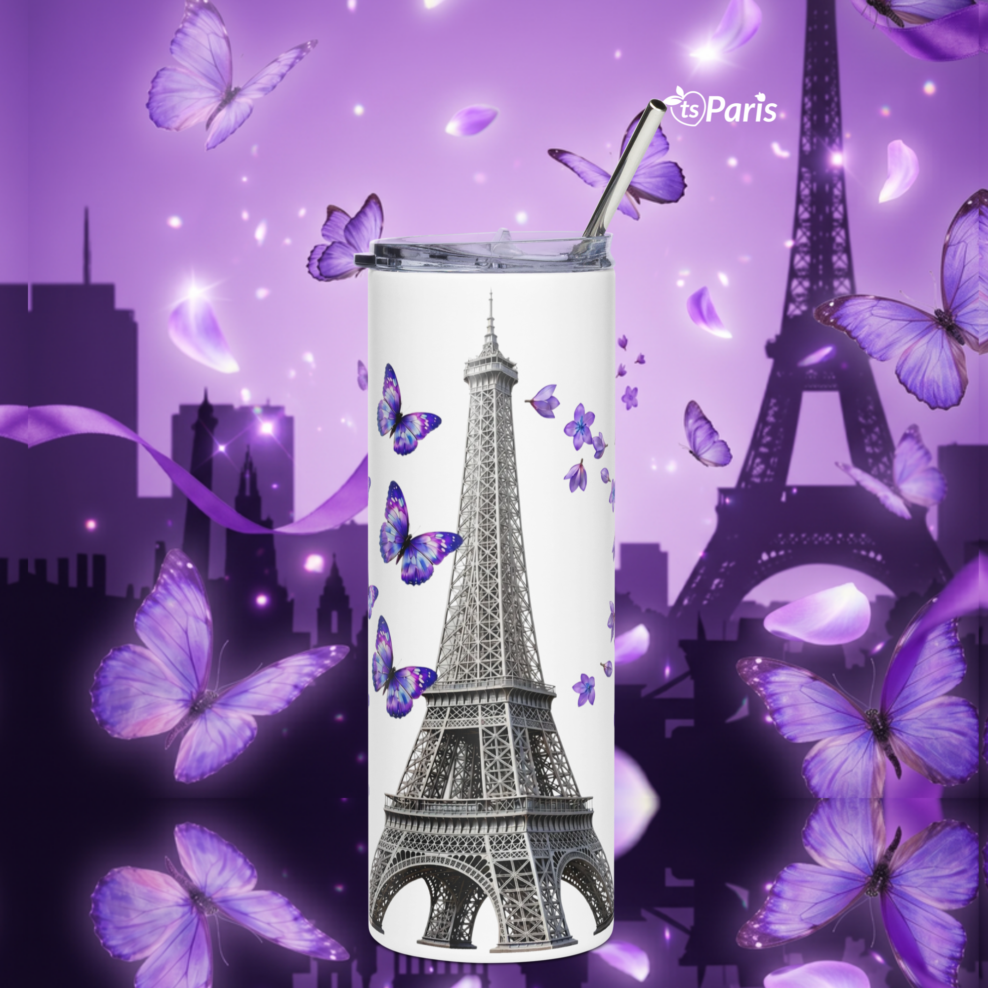 tsgabrielle® • Paris - La Tour Eiffel • Vaso térmico • Acero inoxidable • Blanco • 20 oz • Hogar & Decoración - White - View 10