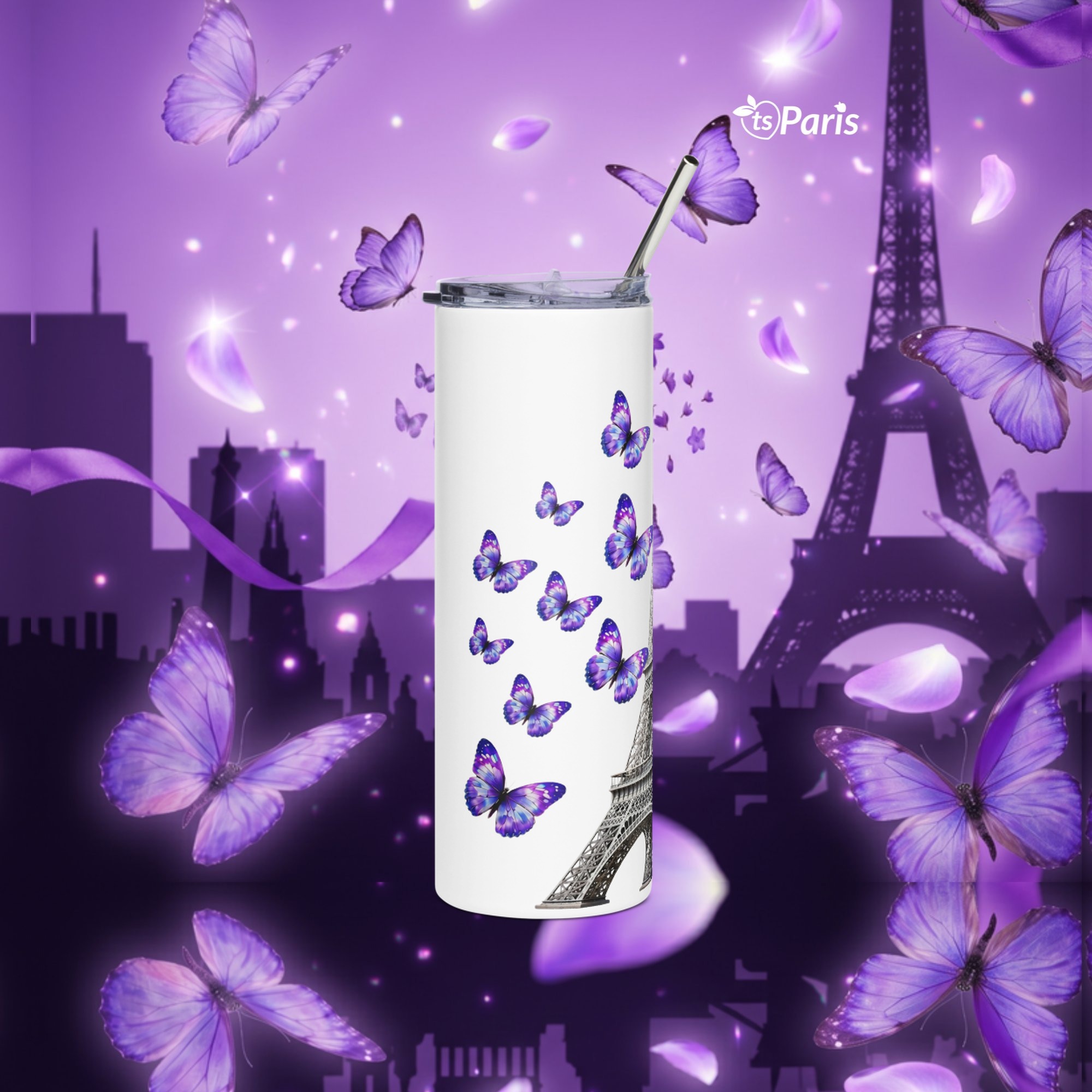 tsgabrielle® • Paris - La Tour Eiffel • Vaso térmico • Acero inoxidable • Blanco • 20 oz • Hogar & Decoración - White - View 12