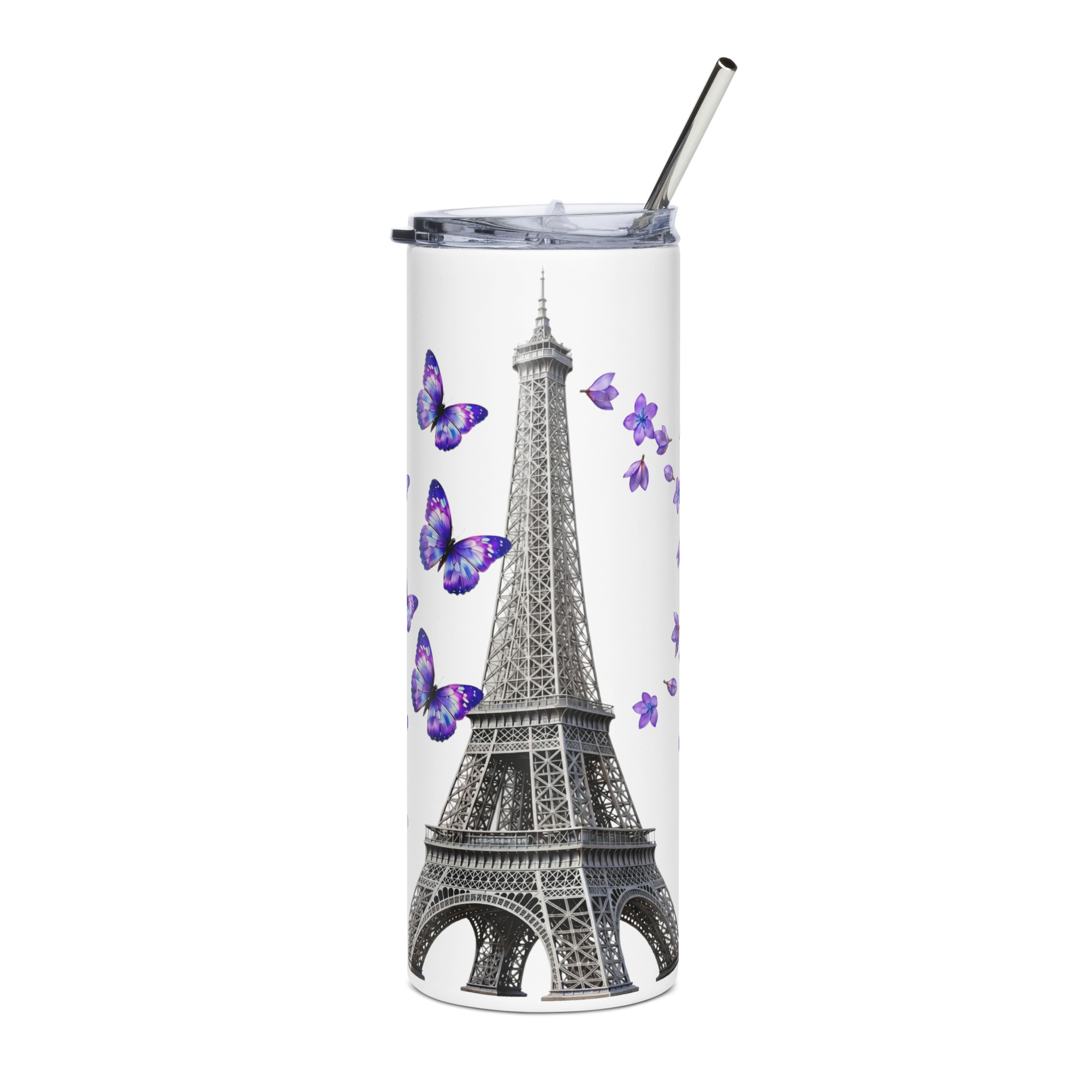 tsgabrielle® • Paris - La Tour Eiffel • Vaso térmico • Acero inoxidable • Blanco • 20 oz • Hogar & Decoración