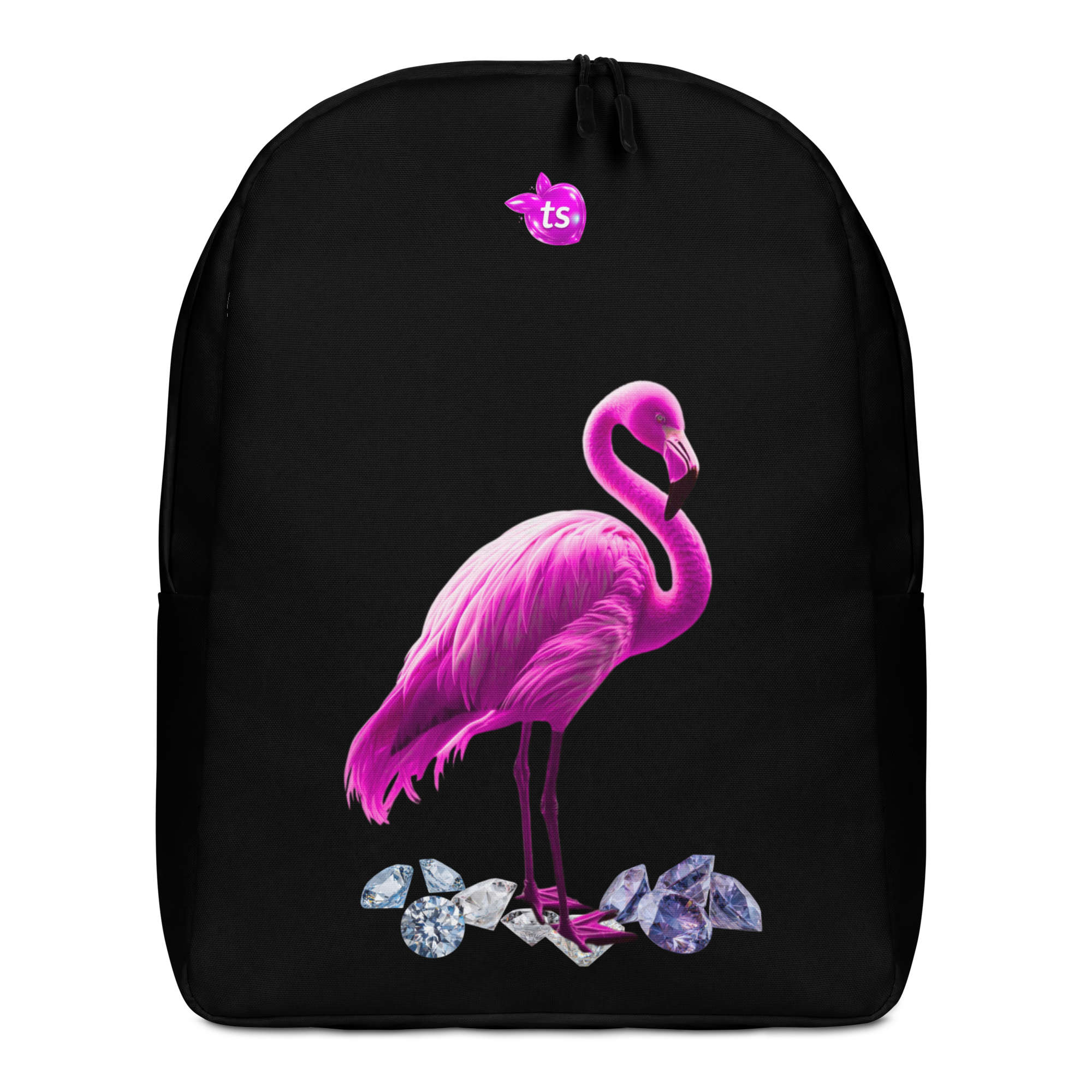 tsgabrielle® • Flamant Rosa • Mochila Minimalista • Negro