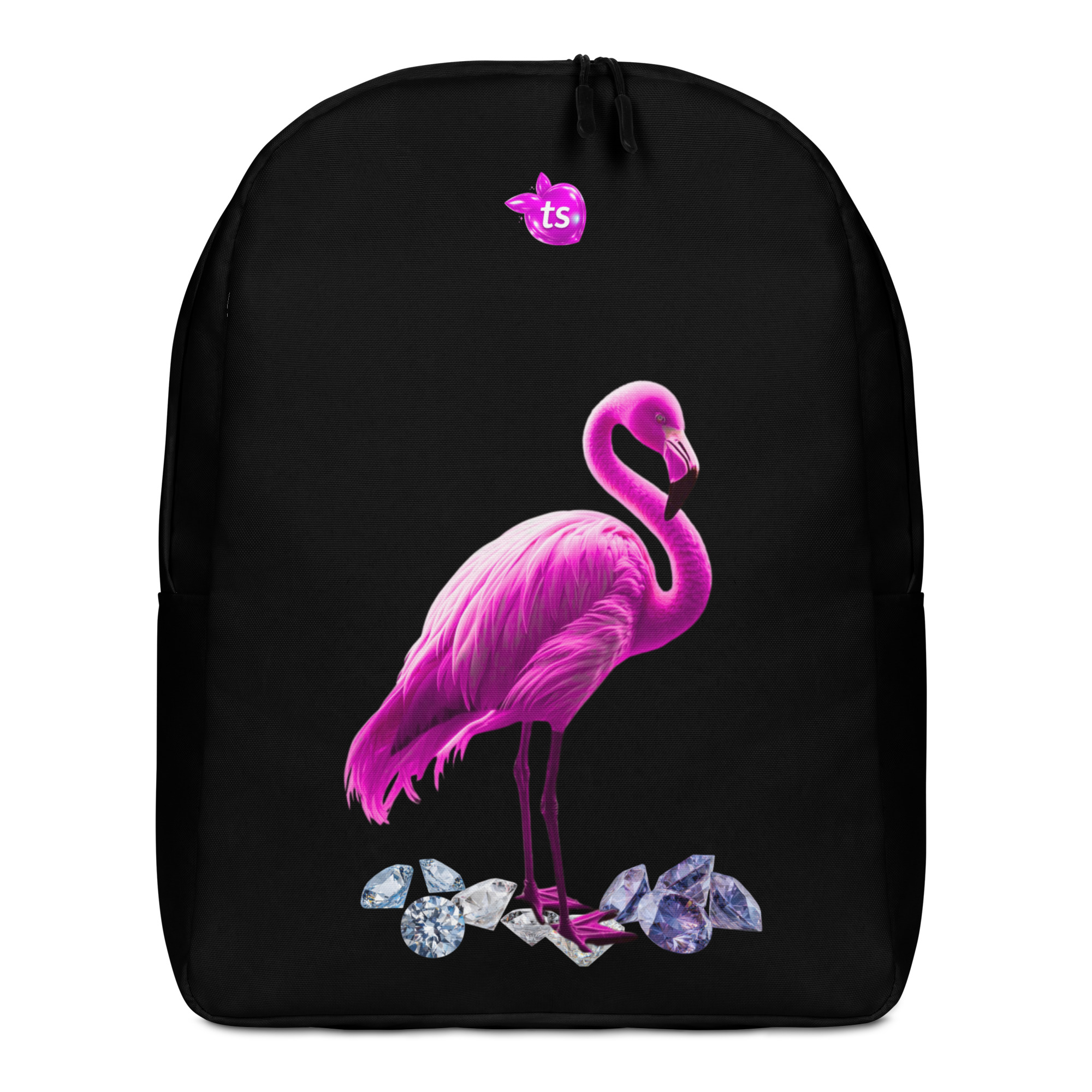 tsgabrielle® • Flamant Rosa • Mochila Minimalista • Negro