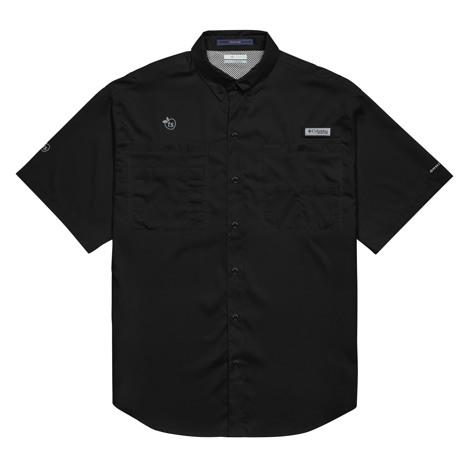 Columbia® by tsgabrielle® • Hombre • Camisa abotonada de manga corta • Colores oscuros