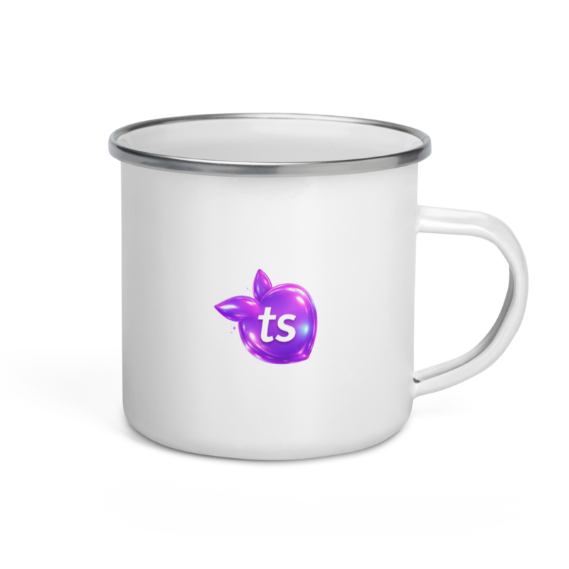 tsgabrielle® • Enamel taza • blanco • 12 oz