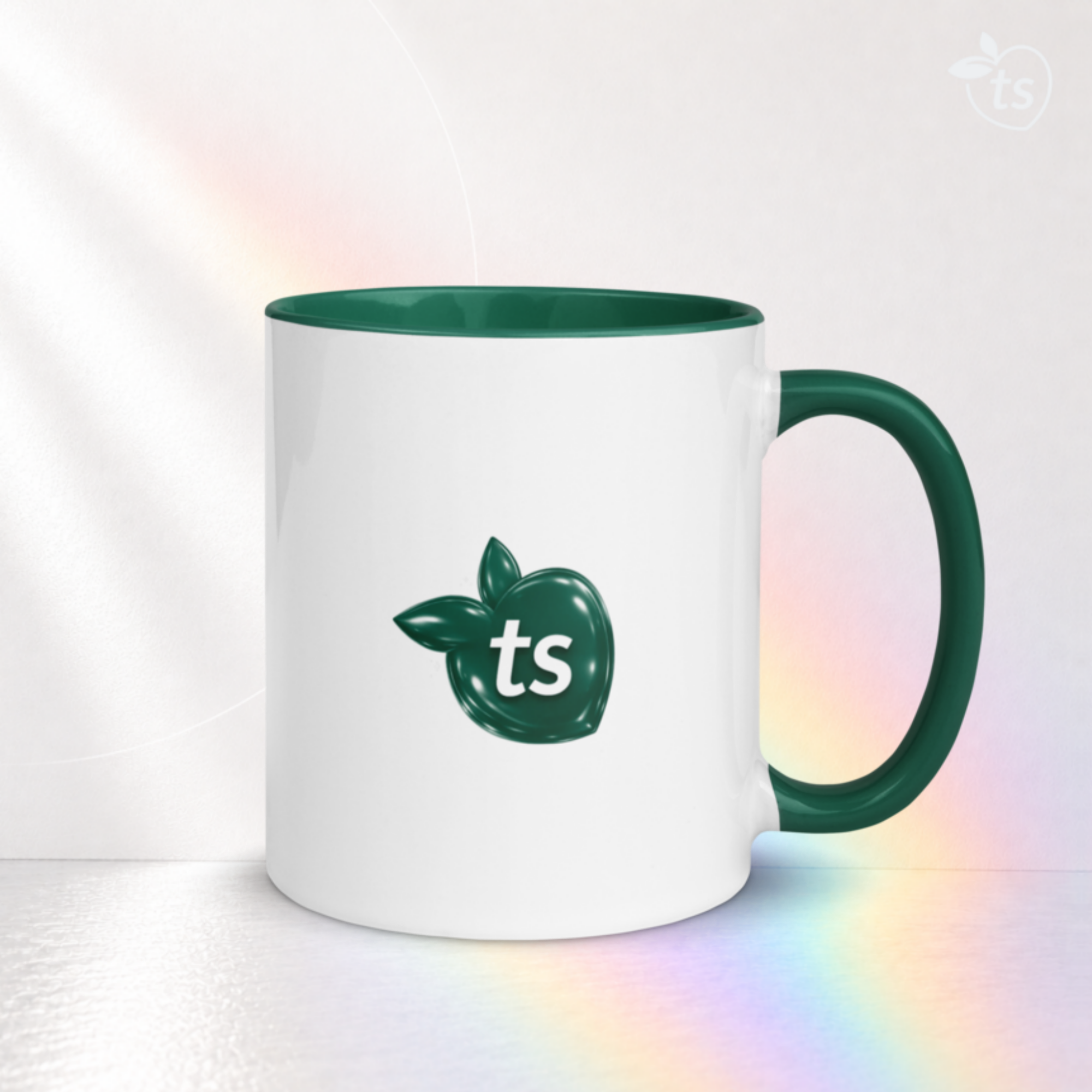tsgabrielle® • Taza con interior color verde oscuro • Cerámica • 2 tamaños