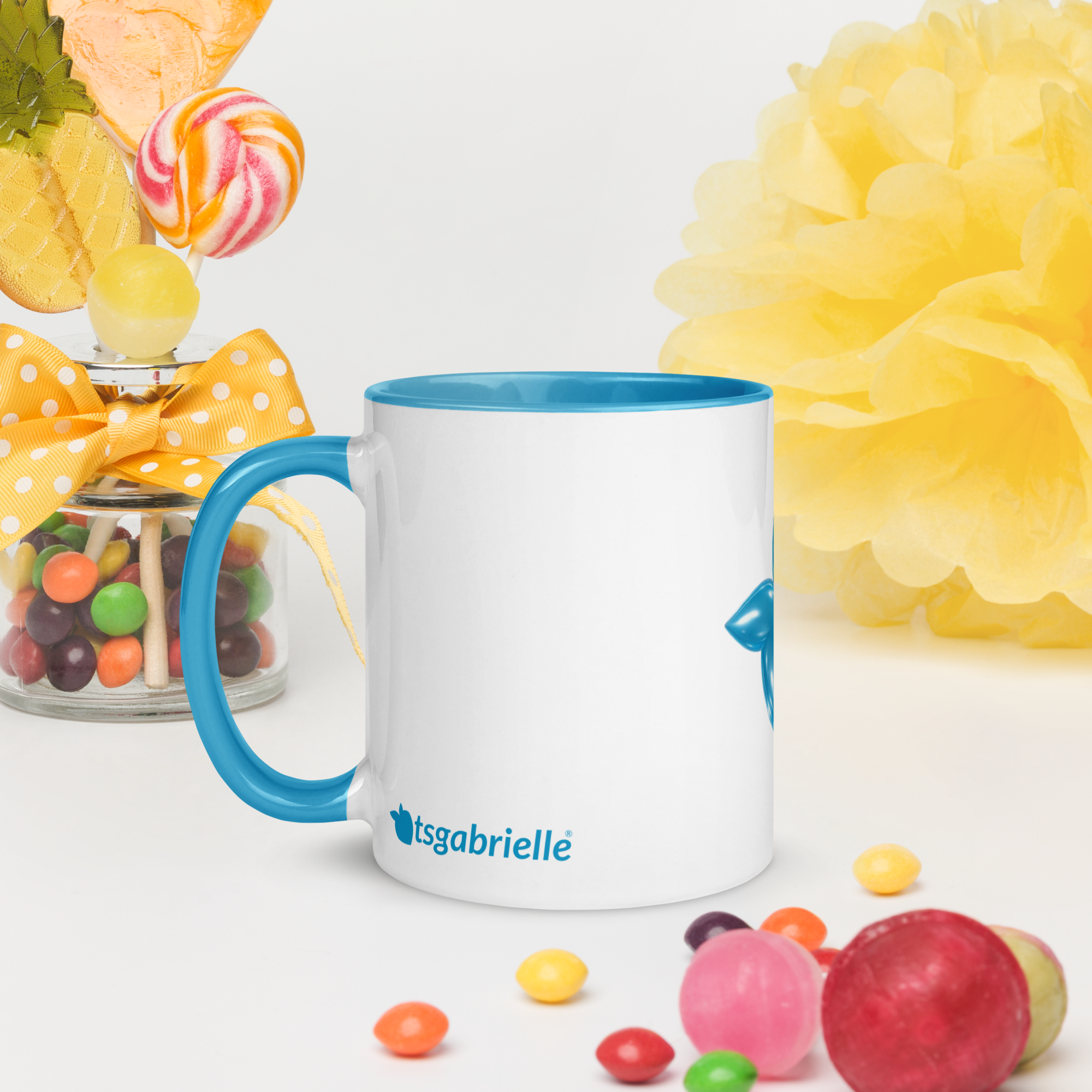 tsgabrielle® • Taza con interior color azul claro • Cerámica • 2 tamaños - Blue - View 12