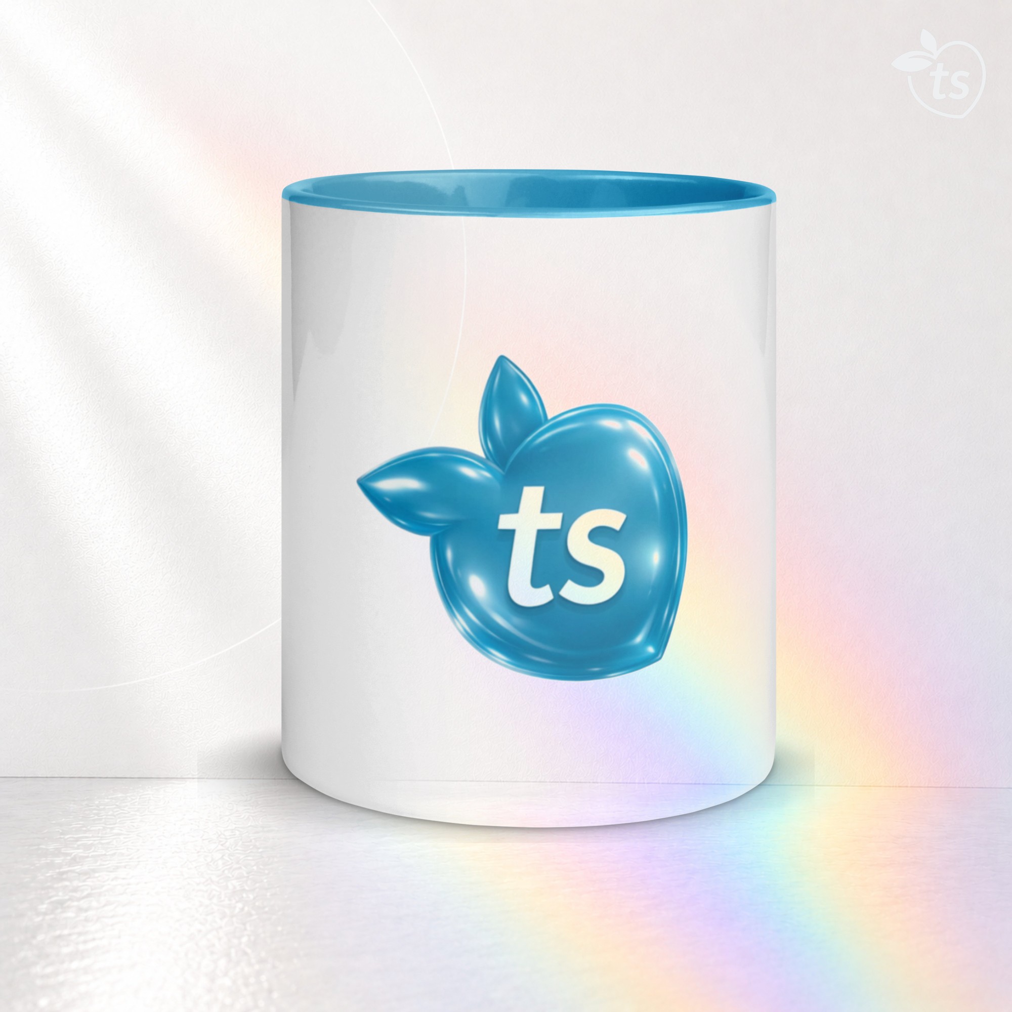 tsgabrielle® • Taza con interior color azul claro • Cerámica • 2 tamaños